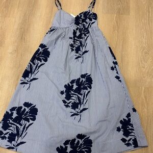 Abercrombie & Fitch Blue Floral Striped Maxi Dress